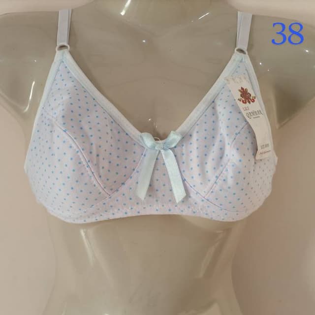 Light Padded White Dotted Bra