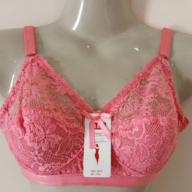CURVY STRINGS -  Sexy Pink Net Cotton Bra