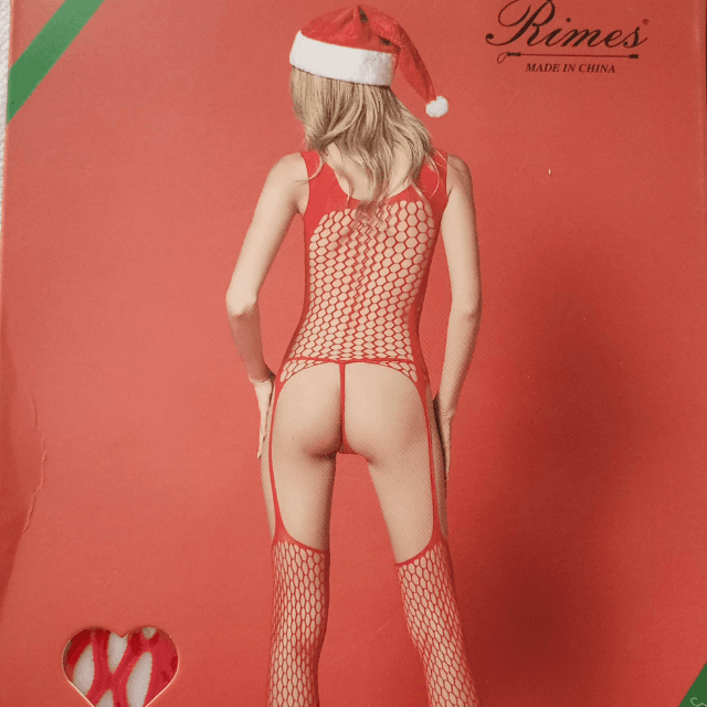 RIMES - Red Sexy Bodystocking In RED (ADJUSTABLE FREE SIZE)