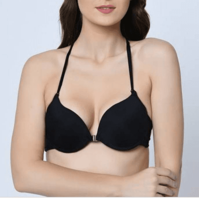 Black Halter Padded Bra