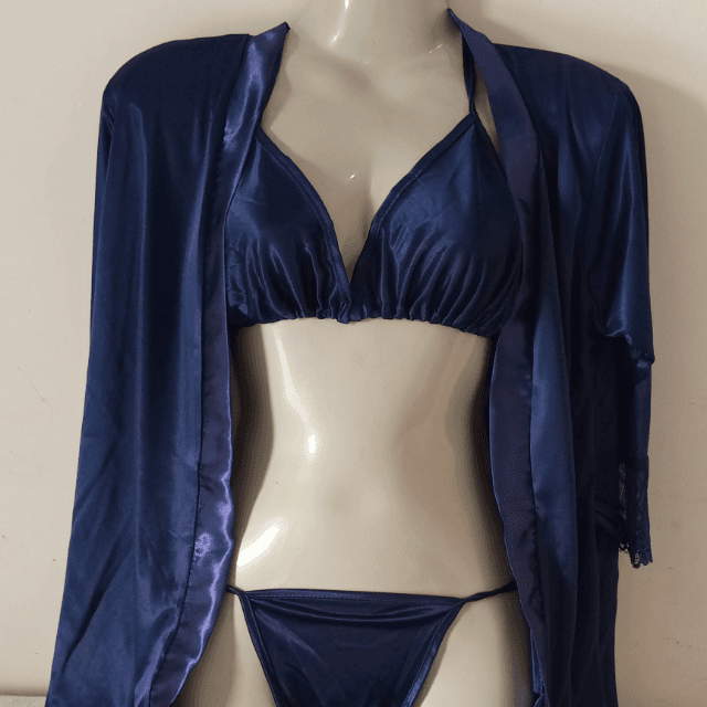 CURVY STRINGS - 3 Piece Sexy Lingerie with Gown