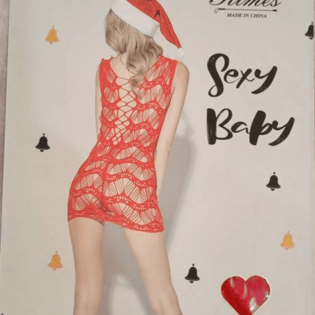 RIME - Erotic Chritsmas Bodystocking In Red